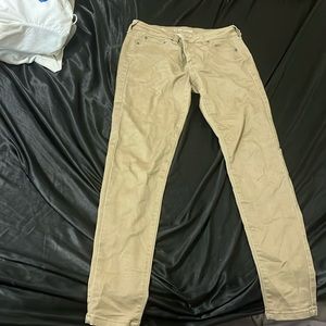 Khaki style jeans.